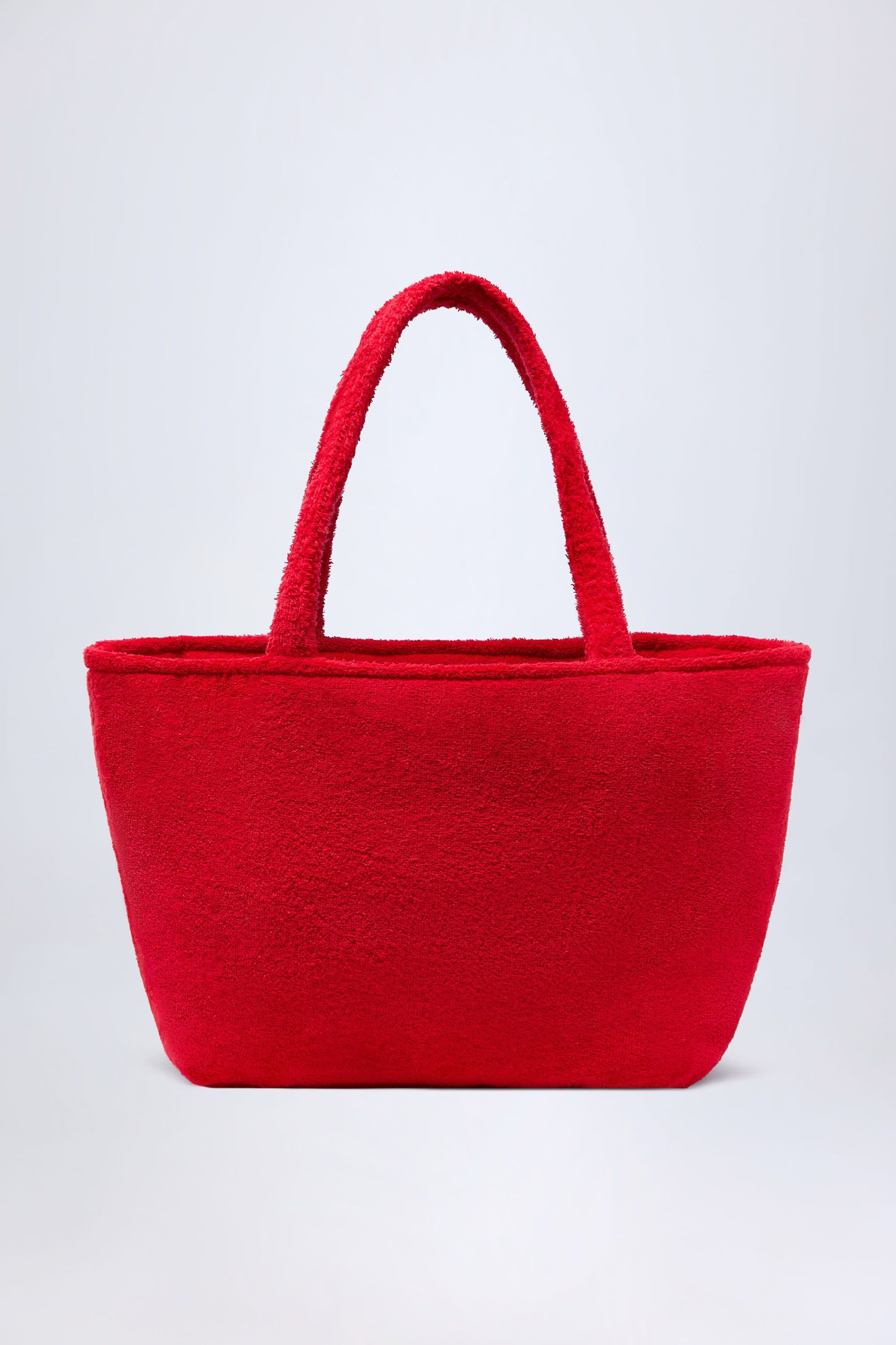 Towelling Tote Bag in Fiery Red - Image 3