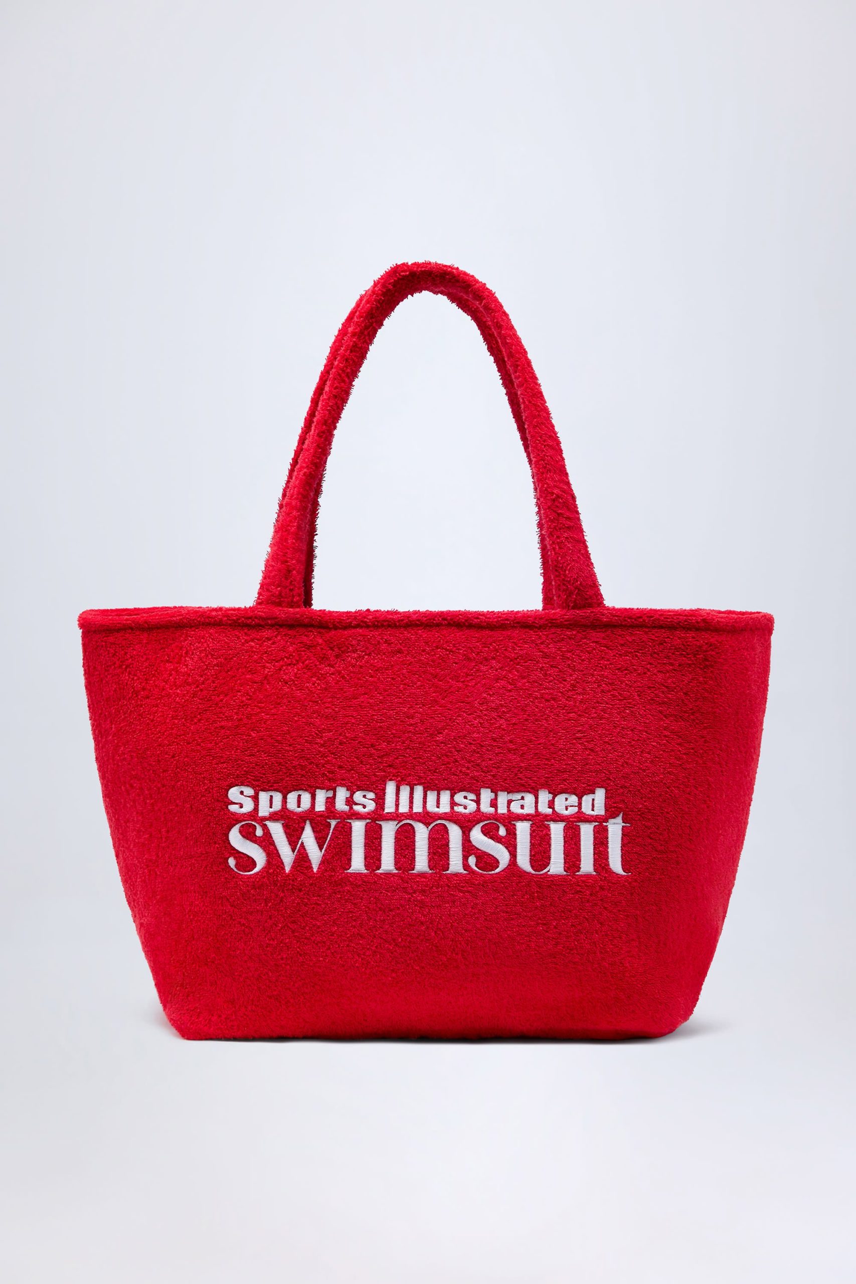 Towelling Tote Bag in Fiery Red - Image 4